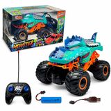VARDEM Uzaktan Kumandalı Full Fonksiyon Şarjlı Monster Canavar Araba, Off-Road Büyük Tekerlekli RC Araç, USB Şarj Kablolu, Kumandalı Canavar Jeep Oyuncak - JY-1009-JY-1010 (MAVİ TURKUAZ)