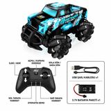 VARDEM Uzaktan Kumandalı Oyuncak Stunt Araba, 360° Dönebilen Işıklı Akrobatik 4 Çeker Yönlü Şarjlı RC 2.4GHz Kumandalı Off Road Oyuncak Araç SYR-666-842CA-3-4-5-6-7CA (TURKUAZ)