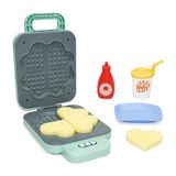 VARDEM Waffle Makinesi Oyuncak Seti, Pilli Işıklı Çocuk Mutfak Oyuncağı, Renk Değiştiren Waffle Aksesuarları, Sos Şişesi ve İçecek Bardaklı Evcilik Oyun Seti, LD-662A