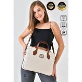 Vardo Handmade [ Isim Yazılabilir ] Inge '' Macbook Air Pro 13-13,3-14 Inç Laptop ve Evrak Çantası - Bej