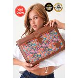 Vardo Helene Uzun Askılı '' Macbook Pro-Air 15 Inç 42x28 Deri Kılıf ve Evrak Çantası - Kahrengi - Taba