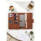 Vardo Ingrid 34x24,5 cm Macbook Air/Pro 13-14 Inç, Ipad Organizer Notebook & Evrak & Tablet Çantası - 34 x 24,5 cm - Kahrengi - Taba