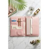 Vardo Ingrid 34x24,5 cm Macbook Air/Pro 13-14 Inç, Ipad Organizer Notebook & Evrak & Tablet Çantası - 34 x 24,5 cm - Pudra