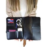 Vardo Ingrid 34x24,5 cm Macbook Air/Pro 13-14 Inç, Ipad Organizer Notebook & Evrak & Tablet Çantası - Siyah - 34 x 24,5 cm