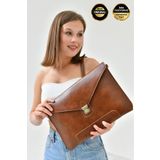Vardo [ Isim Yazılabilir ] Hilde Uzun Askılı Deri 13-14 Inc Macbook & Evrak Business Çanta 36 X 26 Cm