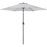 Varese 270 cm Metal Ayaklı Bahçe Şemsiyesi, 360° Döner, Ayarlanabilir - Açık Gri