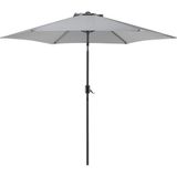 Varese 270 cm Metal Ayaklı Bahçe Şemsiyesi, 360° Döner, Ayarlanabilir - Koyu Gri