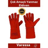 Varessa Özel Üretim Eliniz Için En Iyisi Yanmaz Dayanıklı Kaynak Yangın Su Geçirmez Çok Amaçlı Deri Eldiven