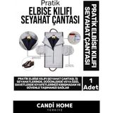 Varessa Pratik Elbise Kılıfı Seyahat Çantası | Takım Elbise & Kıyafet Taşıma Çantası - Kırışmayı Önleyen Elbise Kılıfı Taşıma Çantası - BVL001 - Gri - Siyah