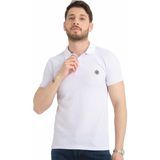 Varetta Erkek Beyaz Polo Yaka Pamuklu Kısa Kollu Waffle Tişört - 4XL