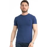 Varetta Erkek Gece Mavi Bisiklet Yaka Pamuklu Kısa Kollu T Shirt - XL