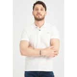 Varetta Erkek Kırık Beyaz Polo Yaka Yazlık Pamuklu Kısa Kollu T Shirt - 7XL