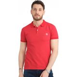 Varetta Erkek Kırmızı Polo Yaka Pamuklu Kısa Kollu Waffle Tişört - 2XL