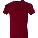 Varetta Erkek Koyu Bordo Bisiklet Yaka Likralı Pamuklu Kısa Kollu T Shirt - 8XL