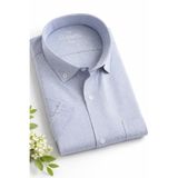 Varetta Erkek Mavi Kısa Kollu Büyük Beden Gömlek Cepli Geniş Kesim Casual Soft Pamuklu