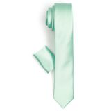 Varetta Erkek Mint Yeşili Düz Slim Fit Dar Kesim Mendilli Kravat