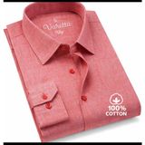 Varetta Erkek Pembe Uzun Kollu Keten Efektli Cepli Pamuklu Gömlek - Koyu Pembe - XL