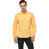 Varetta Erkek Sarı Baskılı Uzun Kol Slim Fit Gömlek