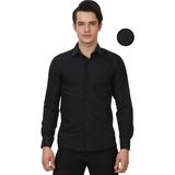 Varetta Erkek Siyah Dar Kesim Slim Fit Düz Uzun Kol Gömlek