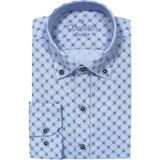 Varetta Erkek Slim Fit Açık Mavi Koldan Katlamalı Desenli Erkek Gömlek