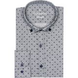 Varetta Erkek Slim Fit Gri Desenli Koldan Katlamalı Erkek Gömlek - XL