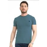 Varetta Erkek Soft Mavi Bisiklet Yaka Likralı Pamuklu Kısa Kollu T Shirt - Soft blue