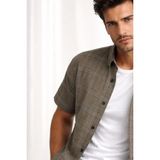 Varetta Erkek Yeşil Kısa Kollu Gömlek Çizgili Cepli Pamuklu Casual Trend Geniş Kesim - XL