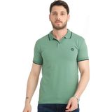 Varetta Erkek Yosun Yeşili Polo Yaka Biyeli Yazlık Pamuklu Kısa Kollu T shirt