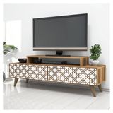 Variant City Ceviz Beyaz Tv Ünitesi Sehpası