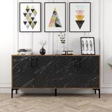 Variant Kiev 160 cm Ceviz Siyah Mermer Konsol