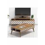 Variant Mobilya Selin Metal Ferforje Orta Sehpa Ceviz Trendyol