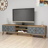 Variant Mobilya Class Tv Unitesi - Ceviz / Mavi