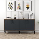 Variant Mobilya Kiev 160 cm Konsol - Ceviz / Antrasit - 78 x 160 x 35 cm - Renkli
