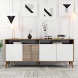 Variant Mobilya Milan Konsol - Ceviz / Beyaz - 78 x 180 x 35 cm - Ceviz - Beyaz