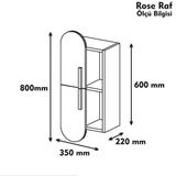 Variant Mobilya Rose Duvar Rafi Kitaplik - Ceviz / Beyaz