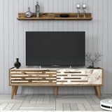 Variant Mobilya Valensiya 140CM Tv Ünitesi - Ceviz / Beyaz Mermer