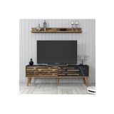 Variant Mobilya Valensiya 140Cm Tv Unitesi - Ceviz / Siyah Mermer