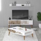 Variant Mobilya Valensiya 140CM Tv Ünitesi ve Orta Sehpa Takımı - Beyaz / Beyaz