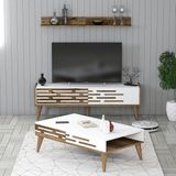 Variant Mobilya Valensiya 140CM Tv Ünitesi ve Orta Sehpa Takımı - Ceviz / Beyaz - Ceviz - Beyaz