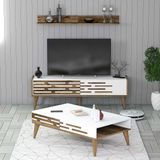 Variant Mobilya Valensiya 140Cm Tv Unitesi Ve Orta Sehpa Takimi - Ceviz / Beyaz