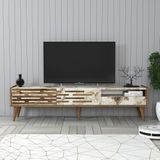 Variant Mobilya Valensiya Alt Tv Ünitesi - Ceviz / Beyaz Mermer
