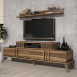 Variant Mobilya Variant Eylül Ceviz Tv Ünitesi Suntalam Malzeme ile 168 cm Dekoratif Tasarım ve 39 cm Derinlik