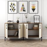 Variant Mobilya Variant Kiev 160CM Konsol - Ceviz / Krem - 78 x 160 x 35 cm - Krem Rengi