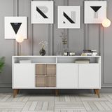 Variant Mobilya Variant Milan 160CM Konsol - Beyaz / Beyaz - 78 x 160 x 35 cm - Beyaz - Gümüş
