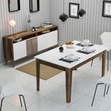 Variant Mobilya Variant Milan Yemek Odası Takımı - Ceviz / Beyaz - Cappuccino