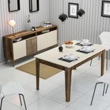 Variant Mobilya Variant Milan Yemek Odası Takımı - Ceviz / Krem - Ceviz - Krem