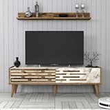 Variant Valensiya 140cm Tv Ünitesi - Ceviz / Beyaz Mermer Ceviz-Beyaz Mermer