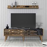 Variant Valensiya 140cm Tv Ünitesi - Ceviz / Siyah Mermer Ceviz-Siyah Mermer