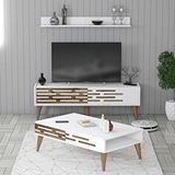 Variant Valensiya 140cm Tv Ünitesi Ve Orta Sehpa Takimi - Beyaz / Beyaz