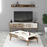 Variant Valensiya 140cm Tv Ünitesi Ve Orta Sehpa Takimi - Ceviz / Krem Ceviz-Krem